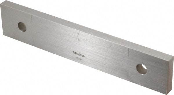 Mitutoyo - 7" Rectangular Steel Gage Block - Accuracy Grade 0, Includes Certificate of Inspection - Makers Industrial Supply