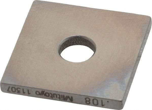 Mitutoyo - 0.108" Square Steel Gage Block - Accuracy Grade 0, Includes Certificate of Inspection - Makers Industrial Supply