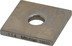 Mitutoyo - 0.114" Square Steel Gage Block - Accuracy Grade 0, Includes Certificate of Inspection - Makers Industrial Supply