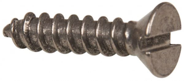 Value Collection - #6 Flat Head Slotted Sheet Metal Screw - Stainless Steel, 5/8" OAL, Grade 316 - Makers Industrial Supply