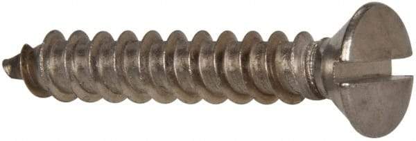 Value Collection - #14 Oval Head Slotted Sheet Metal Screw - Stainless Steel, 1-1/2" OAL, Grade 316 - Makers Industrial Supply