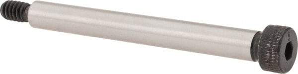 Made in USA - 1/4" Shoulder Diam x 2-1/4" Shoulder Length, #10-24 UNC, Hex Socket Shoulder Screw - 4037 Alloy Steel, Uncoated, 3/16" Head Height x 3/8" Head Diam - Makers Industrial Supply