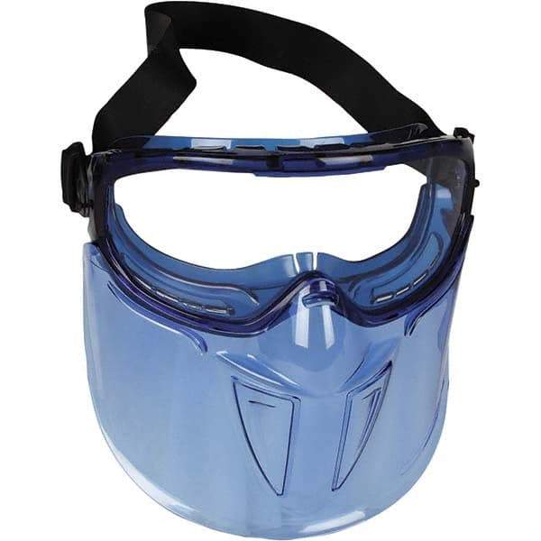 KleenGuard - Size Universal, Clear Anti-Fog & Scratch Resistant Lens, Goggles with Face Shield - Indirect Vent, Blue Frame, Over the Glass Style - Makers Industrial Supply