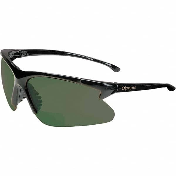 Jackson Safety - +2, Green Lenses, Framed Magnifying Safety Glasses - UV Protection, Black Frame - Makers Industrial Supply