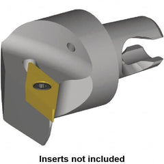 Kennametal - Left Hand Cut, Size KM2016, VB.. Insert Compatiblity, Internal or External Modular Turning & Profiling Cutting Unit Head - 17mm Ctr to Cutting Edge, 20mm Head Length, Through Coolant, Series KM Micro - Makers Industrial Supply