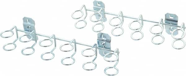 Triton - 3/4" ID, 9" Long 2 Pack, 9" Wide Multi-Ring Tool Holder 3/4" Ring ID & 1-3/4" Deep Pegboard Hooks - 1-3/4" Projection, Steel - Makers Industrial Supply