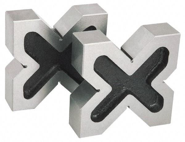 SPI - 1-9/16 to 2-3/8" Capacity, 90° Angle, Cast Iron 4-Way V-Block - 4-3/4" Long x 1-3/8" Wide x 4-3/4" High, Sold as Matched Pair - Makers Industrial Supply