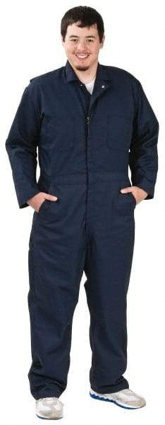 VF Imagewear - Size 40 Regular, Navy Blue, Zipper, General Purpose Coverall - 40" Chest, Cotton, Polyester, 7 Pockets - Makers Industrial Supply