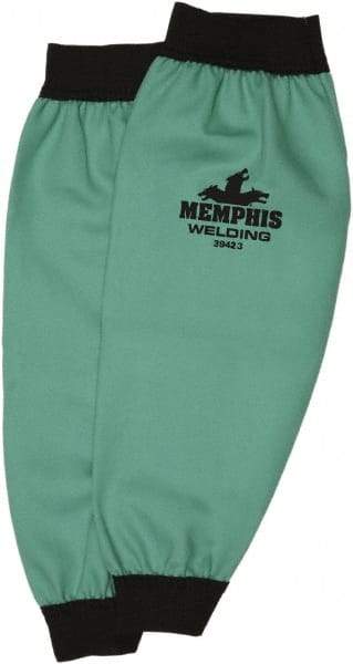 MCR Safety - Size Universal, Green Cotton Cut & Flame Resistant Sleeve - 23" Long Sleeve, Elastic Opening at Both Ends - Makers Industrial Supply