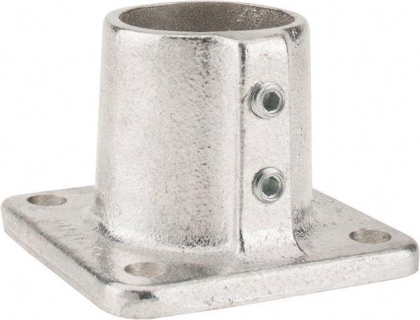 Hollaender - 1-1/2" Pipe, Base Flange, Aluminum Alloy Flange Pipe Rail Fitting - Bright Finish - Makers Industrial Supply