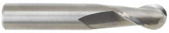 M.A. Ford - 5/8" Diam, 1-1/4" LOC, 2 Flute Solid Carbide Ball End Mill - TiCN Finish, Single End, 3-1/2" OAL, 5/8" Shank Diam, Spiral Flute - Makers Industrial Supply