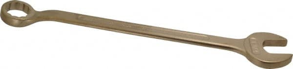 Ampco - 1-1/4" 12 Point Offset Combination Wrench - 15° Offset Angle, 19-1/2" OAL, Aluminum Bronze, Plain Finish - Makers Industrial Supply