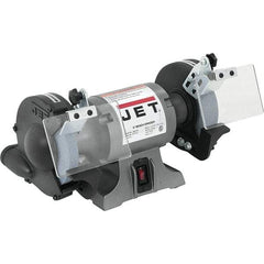 Jet - 6" Wheel Diam x 3/4" Wheel Width, 1/2 hp Grinder - 1/2" Arbor Hole Diam, 1 Phase, 3,450 Max RPM, 115 Volts - Makers Industrial Supply