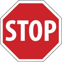 NMC - "Stop", 30" Wide x 30" High, Aluminum Stop & Yield Signs - 0.063" Thick, White on Red, Octagon, Post Mount - Makers Industrial Supply