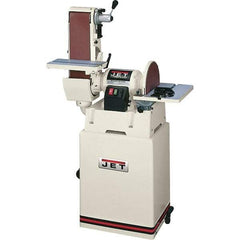 Jet - 48 Inch Long x 6 Inch Wide Belt, 12 Inch Diameter, Horizontal and Vertical Combination Sanding Machine - 2,500 Ft./min Belt Speed, 1-1/2 HP, Single Phase - Makers Industrial Supply