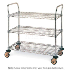 Metro - Carts; Type: Utility ; Load Capacity (Lb.): 375.000 ; Number of Shelves: 3 ; Width (Inch): 24 ; Length (Inch): 36 ; Height (Inch): 39 - Exact Industrial Supply