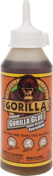 Gorilla Glue - 8 oz Bottle Brown All Purpose Glue - 20 min Working Time - Makers Industrial Supply