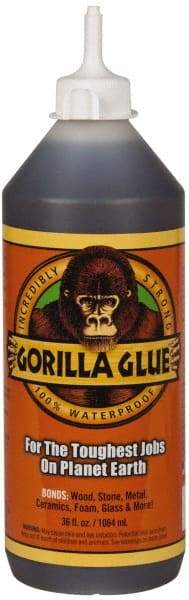 Gorilla Glue - 36 oz Bottle Brown All Purpose Glue - 20 min Working Time - Makers Industrial Supply