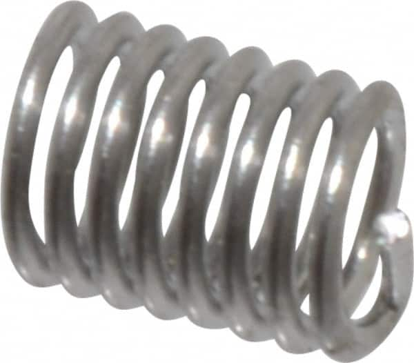 Heli-Coil - M2x0.40 Metric Coarse, 4mm OAL, Free Running Helical Insert - 7-3/4 Free Coils, Tanged, 304 Stainless Steel, Bright Finish, 2D Insert Length - Exact Industrial Supply