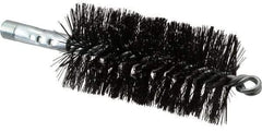 Schaefer Brush - 4-1/2" Brush Length, 2-1/4" Diam, Double Stem, Double Spiral Tube Brush - 7-1/2" Long, Tempered Steel Wire, 1/4" NPT Male Connection - Makers Industrial Supply