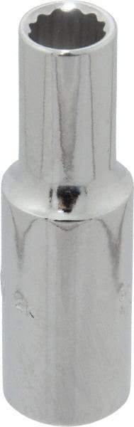 Proto - 3/8" Drive, Deep Hand Socket - 12 Points, 2-1/8" OAL, Chrome Finish - Makers Industrial Supply