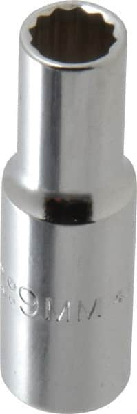 Proto - 9/32", 1/4" Drive, Deep Hand Socket - 6 Points, 7/8" OAL, Chrome Finish - Makers Industrial Supply