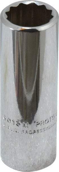 Proto - 3/8" Drive, Deep Hand Socket - 12 Points, 2-1/8" OAL, Chrome Finish - Makers Industrial Supply