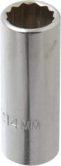 Proto - 3/8" Drive, Deep Hand Socket - 12 Points, 2-1/8" OAL, Chrome Finish - Makers Industrial Supply