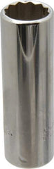 Proto - 3/8" Drive, Deep Hand Socket - 12 Points, 2-3/4" OAL, Chrome Finish - Makers Industrial Supply