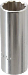 Proto - 3/8" Drive, Deep Hand Socket - 12 Points, 2-3/4" OAL, Chrome Finish - Makers Industrial Supply