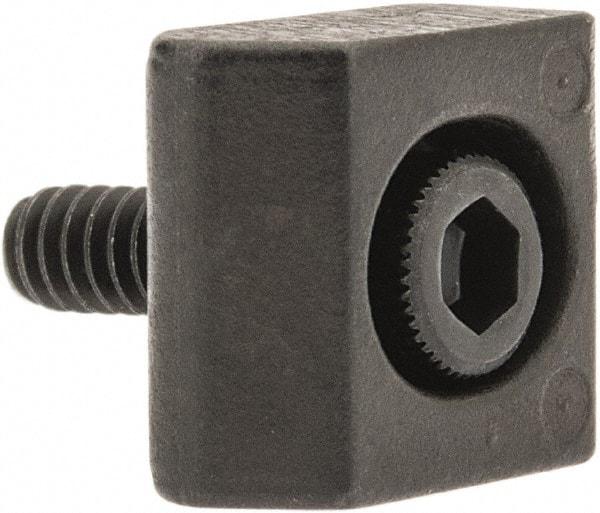 Mitee-Bite - 4-40 Screw Thread, 3/8" Wide x 0.075" High, Serrated Steel Standard Style Screw Mount Toe Clamp - 650 Lb Holding Force, 16" Lb Torque, 1.33 Lb Ft Torque, 0.26" Long Extension, 0.0075" Throw, 8 Clamps in Package - Makers Industrial Supply