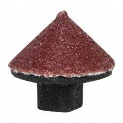 Superior Abrasives - 5/8" Diam 80 Grit 90° Included Angle Cone Center Lap - Aluminum Oxide, Medium Grade, Shank Mounted - Makers Industrial Supply