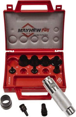 Mayhew - 11 Piece, 3 to 20mm, Hollow Punch Set - Round Shank, Alloy Steel, Comes in Plastic Case - Makers Industrial Supply