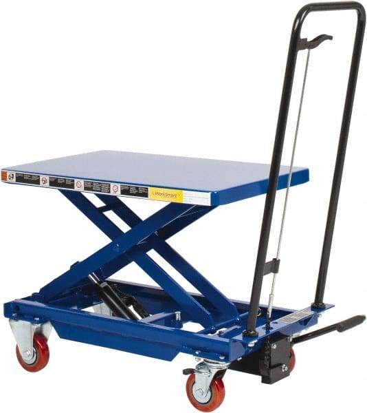 Value Collection - 400 Lb Capacity Hydraulic Scissor Elevating Cart - 8-3/4" to 29" Lift Height, 27-1/2" Platform Length x 17-5/8" Platform Width - Makers Industrial Supply