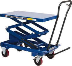 Value Collection - 800 Lb Capacity Hydraulic Scissor Elevating Cart - 15-1/2" to 50-3/4" Lift Height, 35-1/2" Platform Length x 20" Platform Width - Makers Industrial Supply