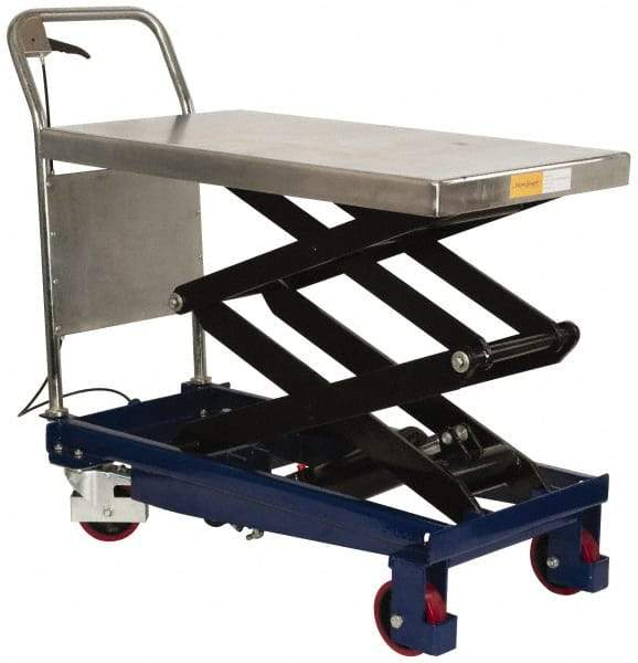 Value Collection - 770 Lb Capacity Hydraulic Scissor Lift Table - 14" to 55-1/2" Lift Height, 35-1/2" Platform Length x 19-1/2" Platform Width - Makers Industrial Supply