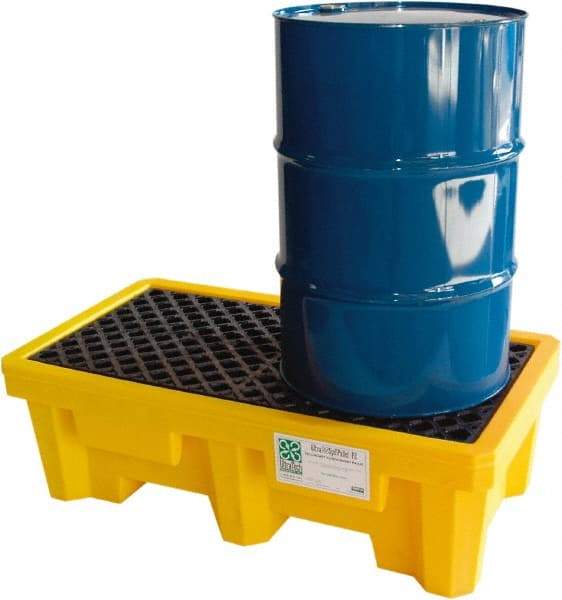 UltraTech - 66 Gal Sump, 3,000 Lb Capacity, 2 Drum, Polyethylene Spill Deck or Pallet - 53" Long x 29" Wide x 17" High, Liftable Fork, Drain Included, Inline Drum Configuration - Makers Industrial Supply