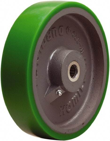 Hamilton - 8 Inch Diameter x 2 Inch Wide, Polyurethane on Cast Iron Caster Wheel - 1,500 Lb. Capacity, 2-1/4 Inch Hub Length, 1/2 Inch Axle Diameter, Straight Roller Bearing - Makers Industrial Supply