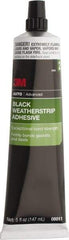 3M - 5 oz Tube Black Weatherstrip Adhesive - Series 08011, 24 hr Working Time, 24 hr Full Cure Time, Bonds to Rubber - Makers Industrial Supply