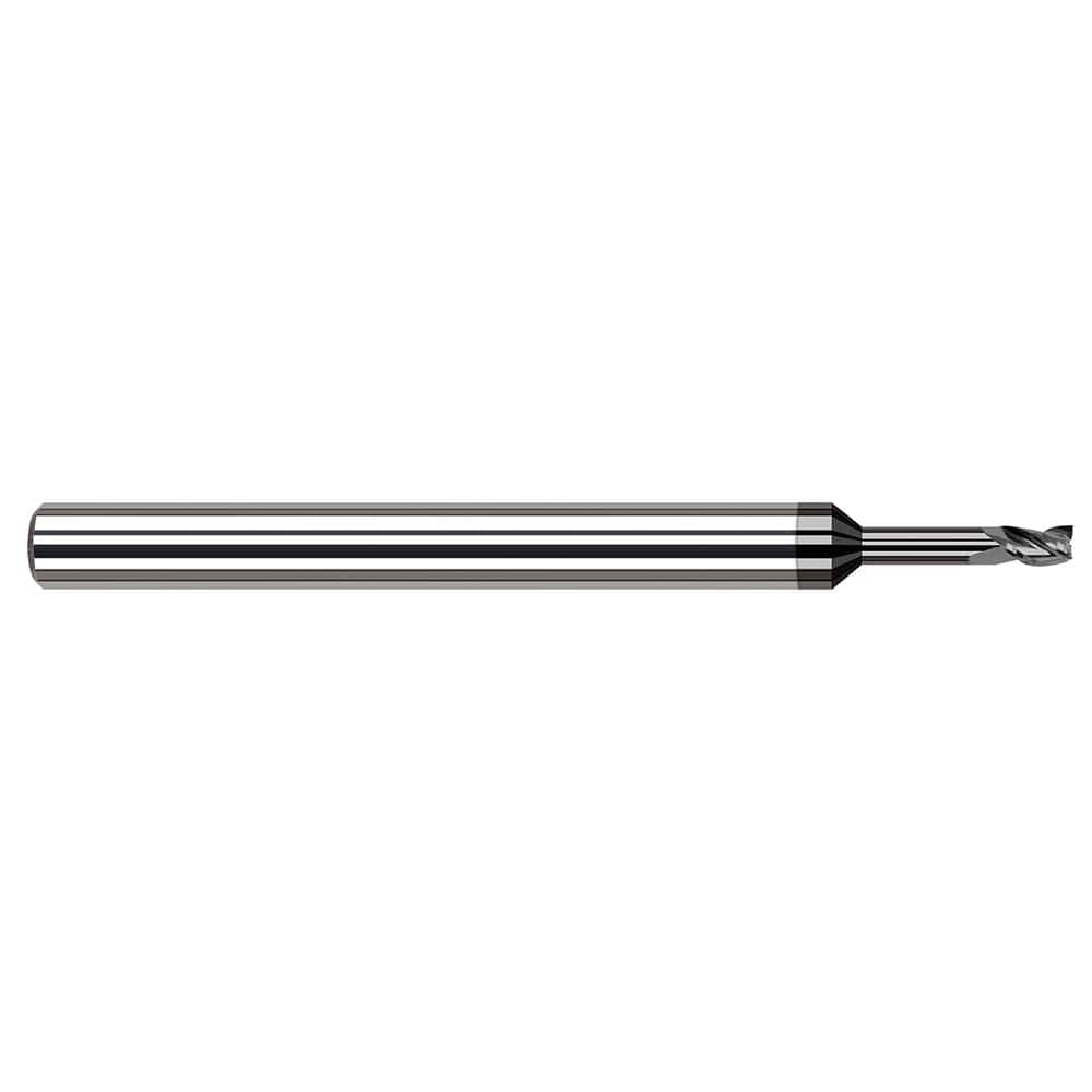 Harvey Tool - 1/64", 0.023" LOC, 1/8" Shank Diam, 2-1/2" OAL, 3 Flute Solid Carbide Square End Mill - Exact Industrial Supply