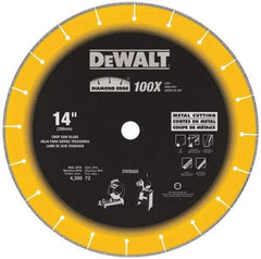 DeWALT - 14" Diam, 1" Arbor Hole Diam, 20 Tooth Wet & Dry Cut Saw Blade - Diamond-Tipped, Standard Round Arbor - Makers Industrial Supply