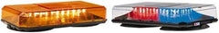 Federal Signal Emergency - Class I Joules, Variable Flash Rate, Permanent Mount Emergency Mini-Lightbar Assembly - Powered by 12 to 24 VDC, Amber & Clear - Makers Industrial Supply