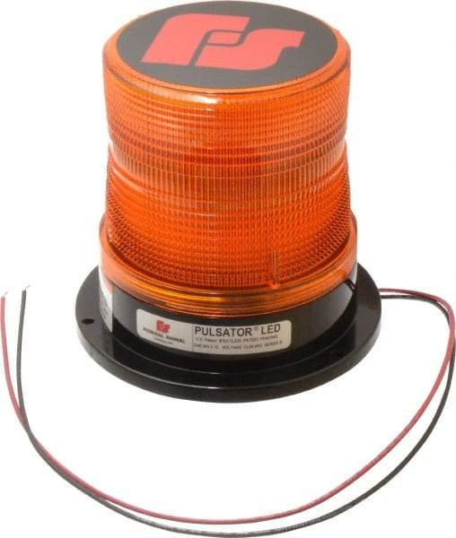 Federal Signal Emergency - Class II Candelas, Variable Flash Rate, Permanent Mount Emergency LED Beacon Light Assembly - Powered by 12 to 24 Volts, Amber - Makers Industrial Supply