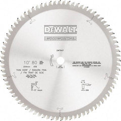 DeWALT - 10" Diam, 5/8" Arbor Hole Diam, 80 Tooth Wet & Dry Cut Saw Blade - Tungsten Carbide-Tipped, Standard Round Arbor - Makers Industrial Supply