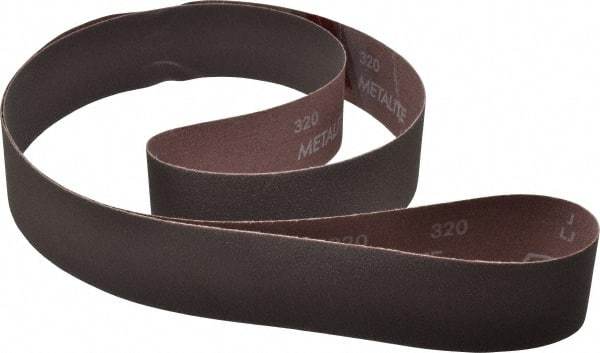 Norton - 2" Wide x 72" OAL, 320 Grit, Aluminum Oxide Abrasive Belt - Aluminum Oxide, Extra Fine, Coated, X Weighted Cloth Backing, Series R228 - Makers Industrial Supply