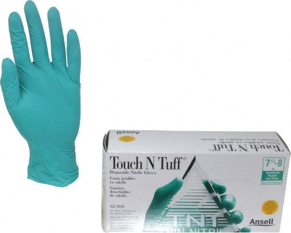 Ansell - Size M, 5 mil, Industrial Grade, Powdered Nitrile Disposable Gloves - Exact Industrial Supply