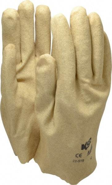 Ansell - Size XL (10) Vinyl Coated Interlock Knit General Protection Work Gloves - For General Purpose, Fully Coated, Slip-On Cuff, Full Fingered, Tan, Paired - Makers Industrial Supply