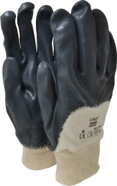 Ansell - Size L (9) Nitrile Coated Interlock Knit General Protection Work Gloves - For General Purpose, Palm & Fingers Coated, Knit Wrist Cuff, Full Fingered, Gray/White, Paired - Makers Industrial Supply