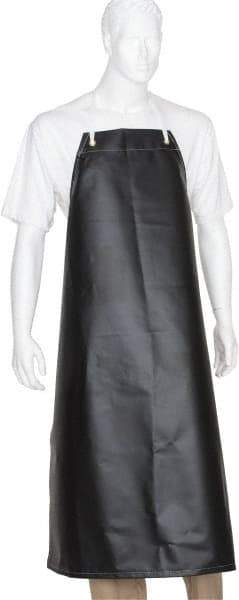 Ansell - 35" Wide x 45" Long x 17 mil Thick Chemical Resistant Bib Apron - Nitrile Blend, Black, Resists Chemicals, Oils - Makers Industrial Supply