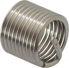 Recoil - M8x1.00 Metric Fine, 12mm OAL, Free Running Helical Insert - 9-3/8 Free Coils, Tanged, Stainless Steel, Bright Finish, 1-1/2D Insert Length - Exact Industrial Supply